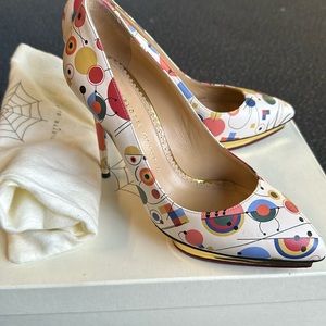 Women’s 37.5 charlotte Olympia heels comes with original box